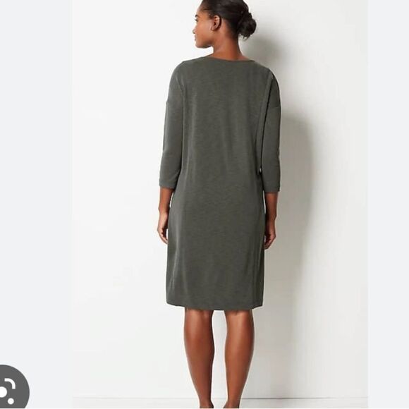 J.Jill Pure Jill Sand Washed Slub Knit Dress Soft Wood Bin L NWT in packaging - Picture 2 of 7